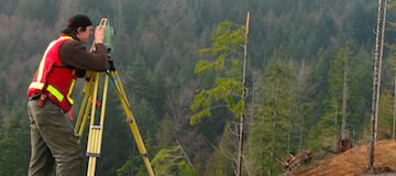 surveyor on a mountain